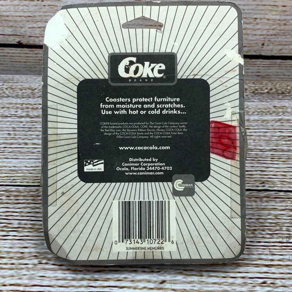 Vintage Coca-Cola Coasters Set of 4 Yippee! Food & Coke‎ Brand Made in USA
